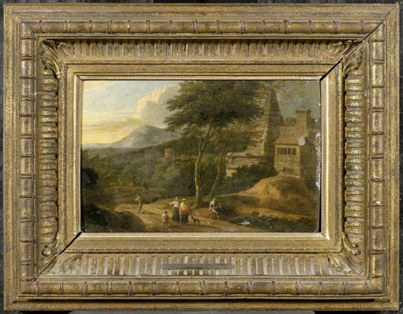 Appraisal: BOUDEWYNS ADRIAN FRANS CIRCLE OF Brussels Mediterranean landscape Oil on