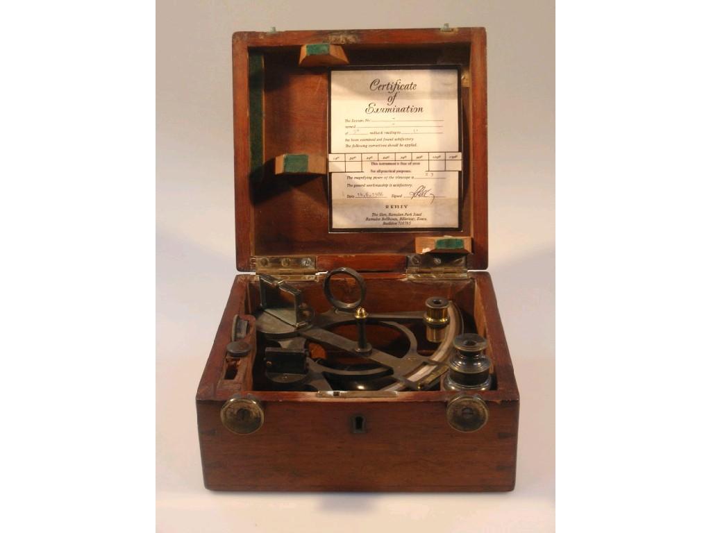 Appraisal: A small thC sextant with accessories in fitted mahogany case