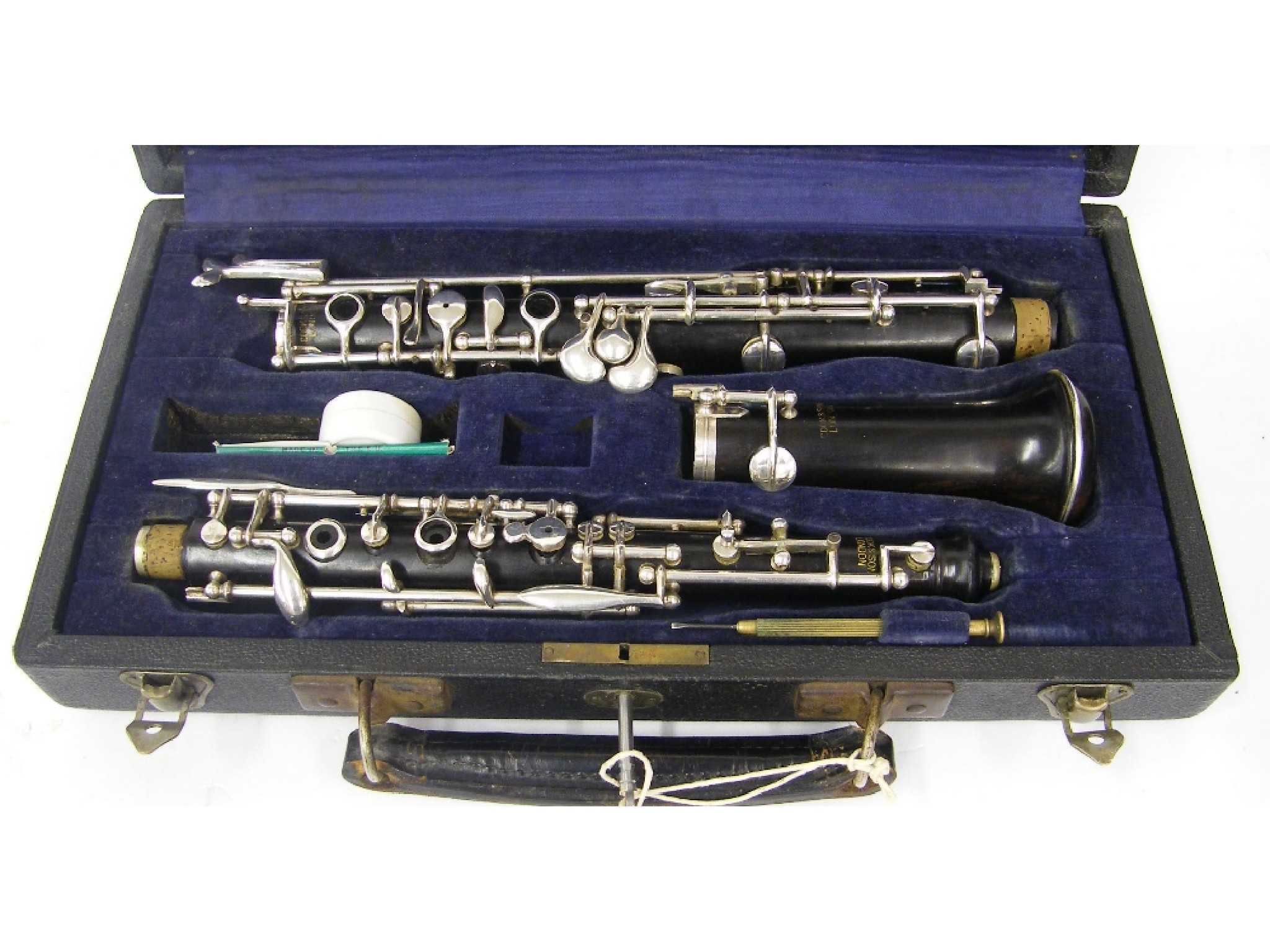 Appraisal: Blackwood oboe by and stamped Cook Son London case