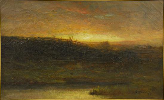 Appraisal: EDWARD MITCHELL BANNISTER American - SUNSET OVER THE MARSH oil