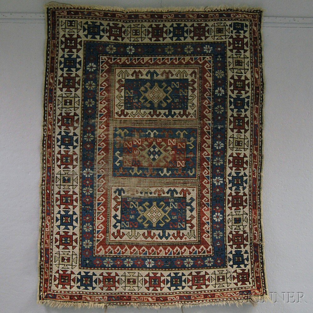 Appraisal: Shirvan Rug East Caucasus early th century crease wear brown