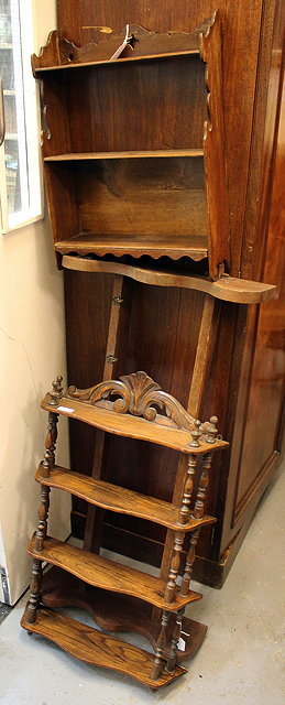 Appraisal: A SET OF VICTORIAN PINE HANGING WALL SHELVES with shaped