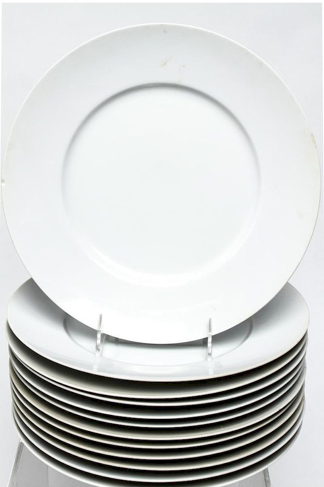 Appraisal: Dansk Cafe Blanc Porcelain Dinner Plates Dansk Cafe Blanc white