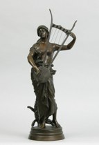 Appraisal: Georges Charles Coudray French - Semiramis Bronze sculpture with red-brown