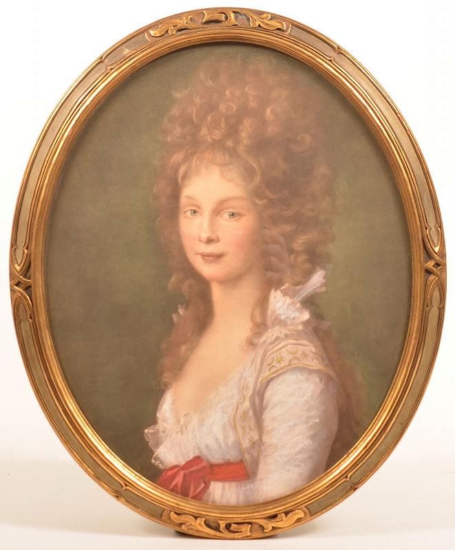 Appraisal: th Cent Pastel Portrait of a Young Lady Finely Executed