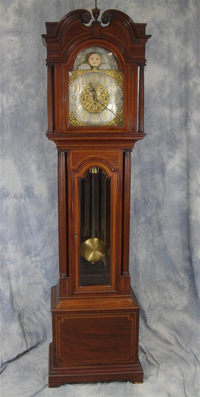 Appraisal: Inlaid mahogany tall case clock with a tube movement case