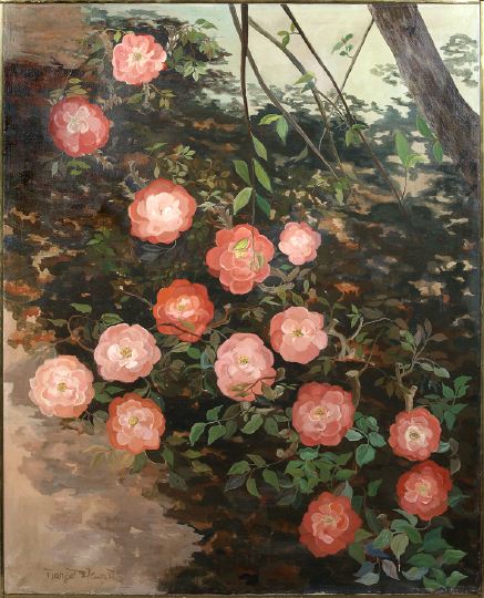 Appraisal: Margot Stewart American Contemporary Wild Roses oil on canvas signed