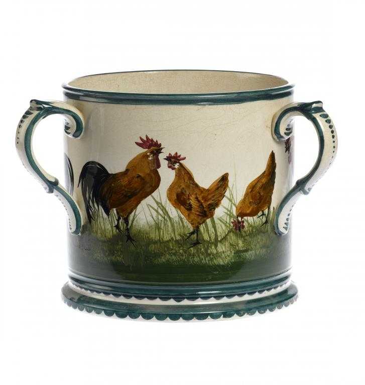 Appraisal: A WEMYSS WARE TYG painted with a continuous scene of