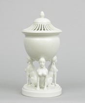 Appraisal: A Dresden White Porcelain Censer or Potpourri Vase An unusual