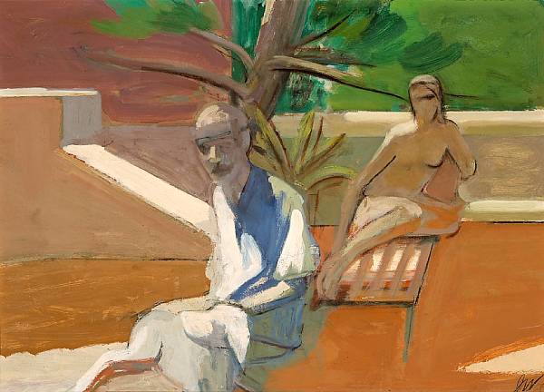 Appraisal: James Weeks American - Study for Balcony Painting Two People