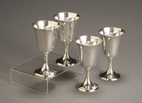 Appraisal: Set of Eight Stieff Sterling Stem Goblets Baltimore Mid- th