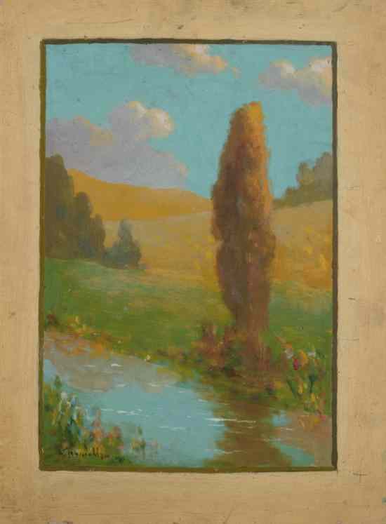 Appraisal: KARL E TERMOHLEN Danish American b SPRING LANDSCAPE WITH STREAM