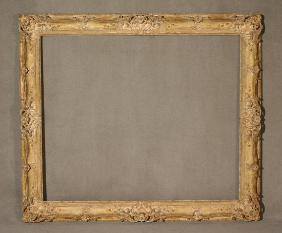 Appraisal: Louis XV Style White-Washed Giltwood and Sanded-Frieze Frame th Century