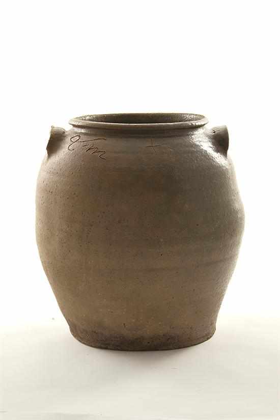 Appraisal: Southern Stoneware storage jar Dave Edgefield South Carolina circa olive