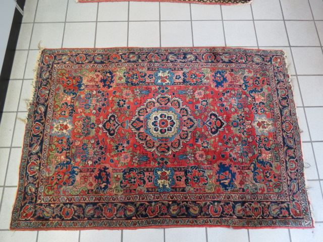 Appraisal: Lillihan Persian Handmade Rug semi-antique elegant floral salmon field blue