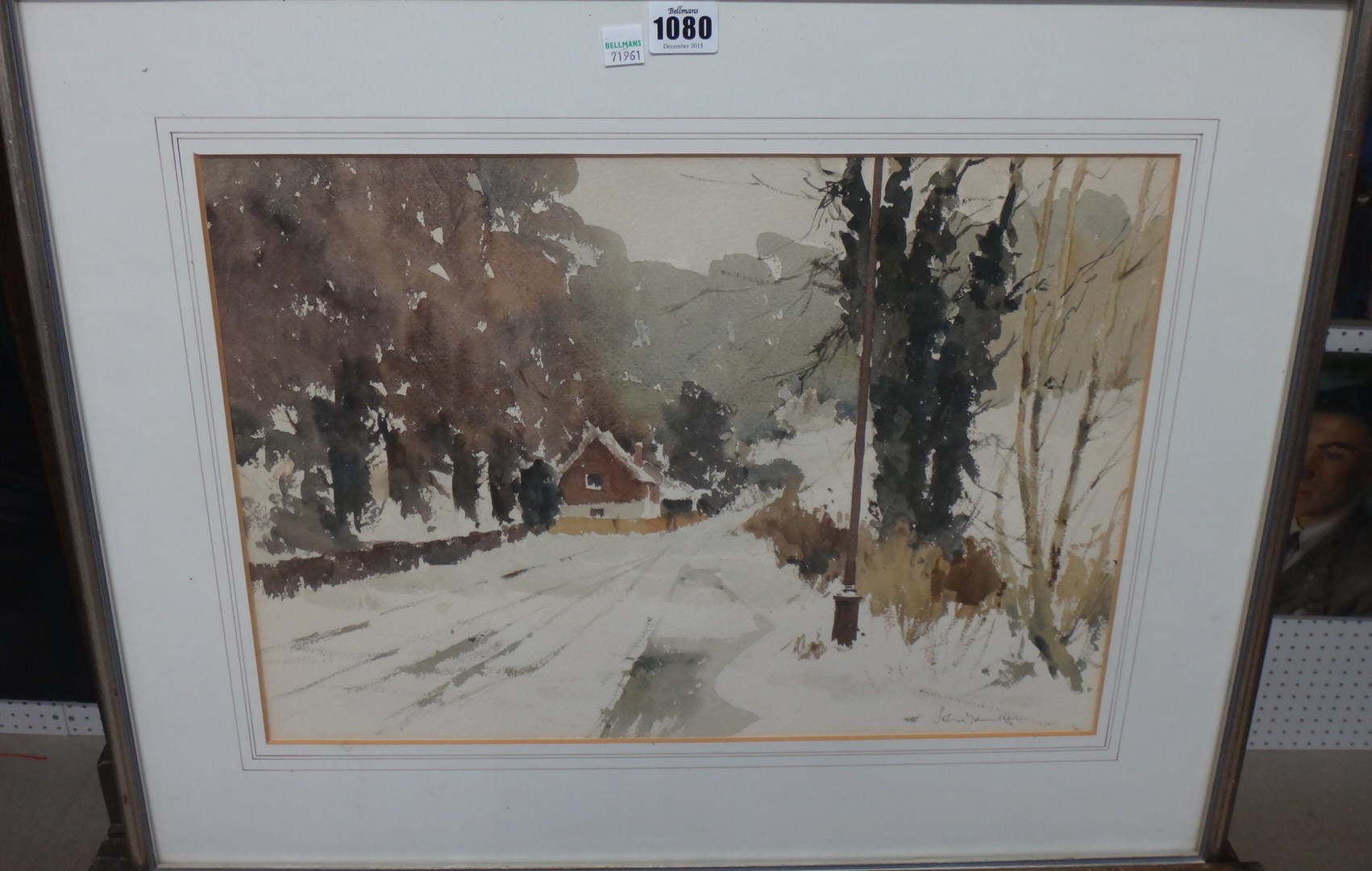 Appraisal: John Yardley b Winter lane watercolour signed cm x cm