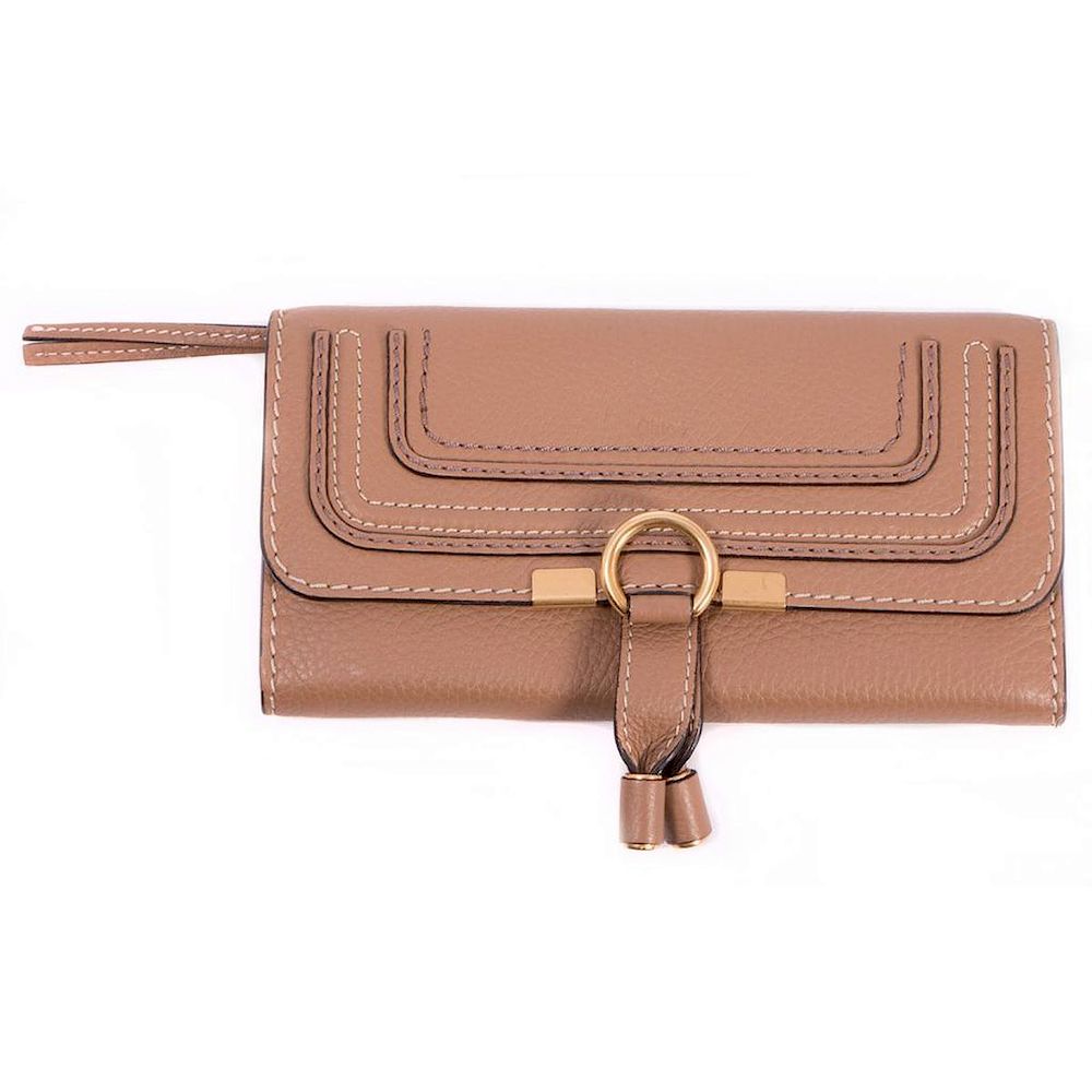 Appraisal: Chloe Marcie Continental Long Flap Leather Wallet brown x x