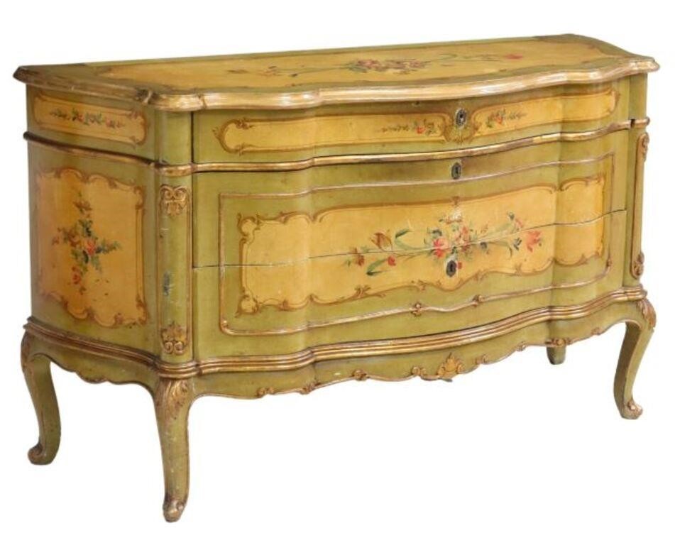 Appraisal: Venetian bombe commode early th c having shaped top over