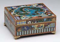 Appraisal: ORIENTAL CLOISONN HINGED BOX First quarter of the th Century