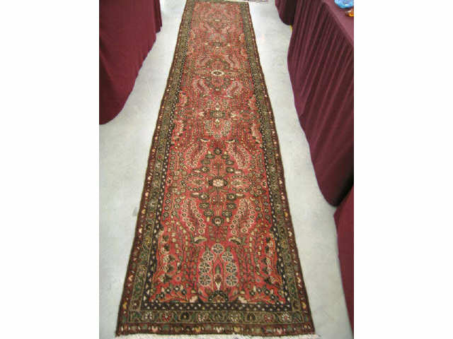 Appraisal: Lilihan Persian Handmade Runner elaborate overall floral red field earthtone