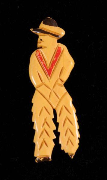 Appraisal: Bakelite Cowboy Pin Condition Excellent Size - T