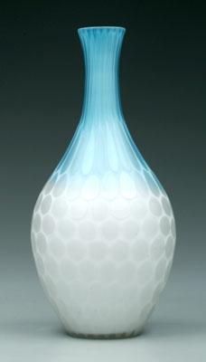 Appraisal: Mother-of-pearl vase blue to white satin glass ovoid with tapered