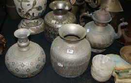 Appraisal: A collection of assorted Anglo-Indian vases and pots in bronze