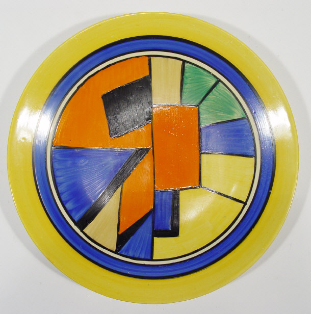 Appraisal: Clarice Cliff Bizarre plate hand painted with a geometric pattern