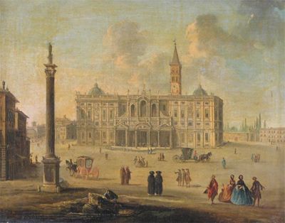 Appraisal: Circle of Antonio Joli The Basilica of Santa Maria Maggiore