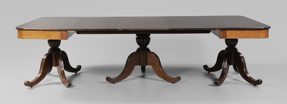 Appraisal: Classical Mahogany Three-Pedestal Dining Table British or American th century