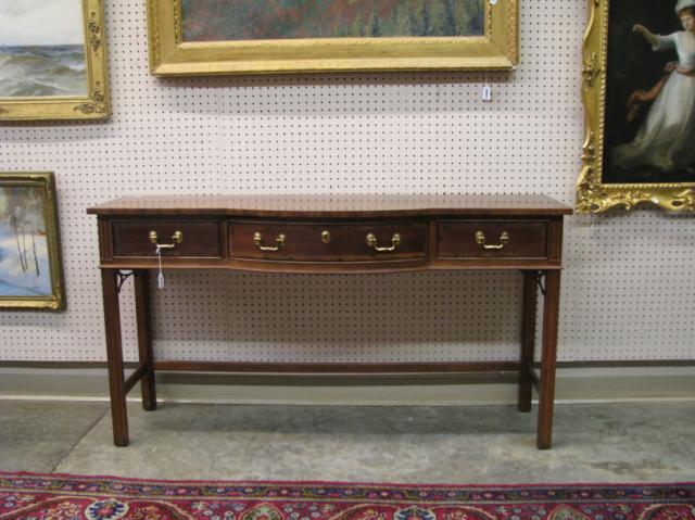 Appraisal: Chinese Chippendale style decorator console by Sherrill CTH Occasional banded