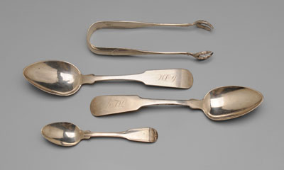 Appraisal: Southern Coin Silver Flatware Charleston th century marks for Gregg