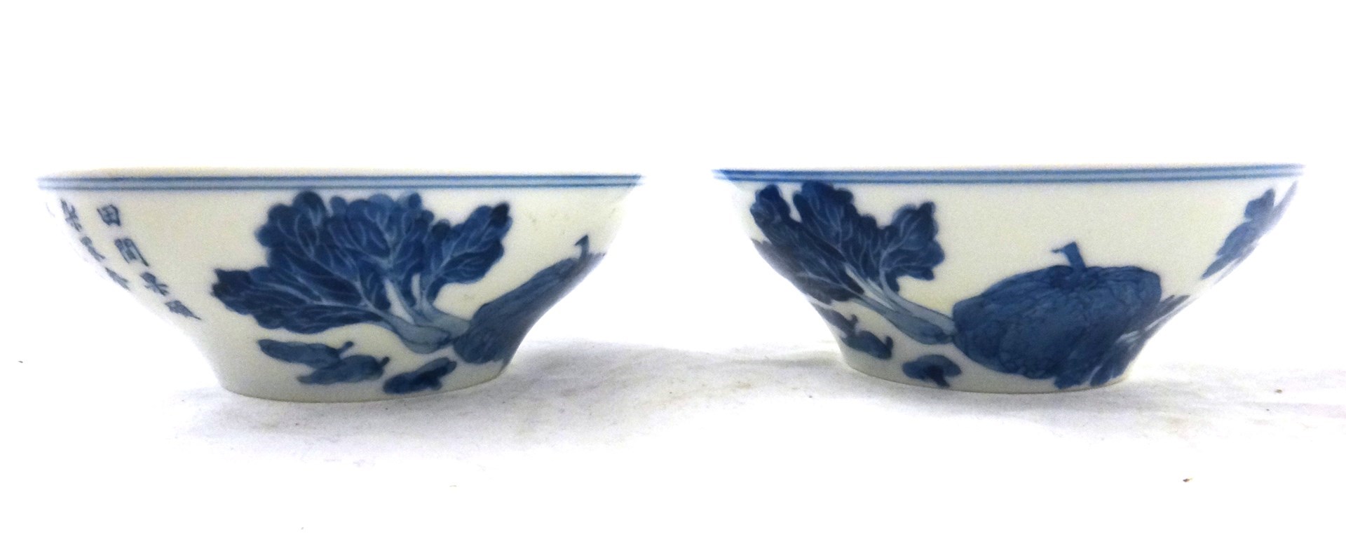 Appraisal: A pair of Chinese blue and white bowls th century