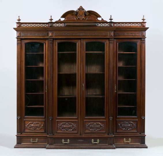 Appraisal: Large Napoleon III Mahogany Bibliotheque in the Louis XVI inspiration