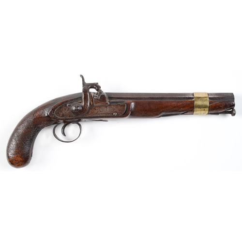 Appraisal: A regulation bore pistol c flintlock converted to percussion with