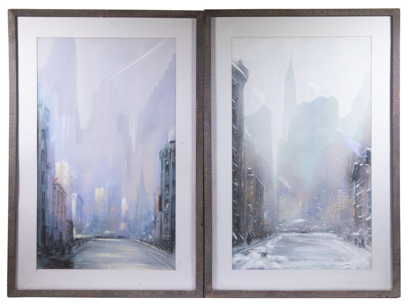 Appraisal: LEON DOLICE NY - Pair of New York City scenes