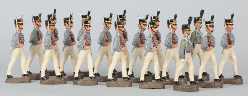 Appraisal: Lot of German Elastolin American Cadet Soldier Description figures are