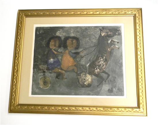 Appraisal: G Rodo Boulanger Bolivian b original color etching signed edition