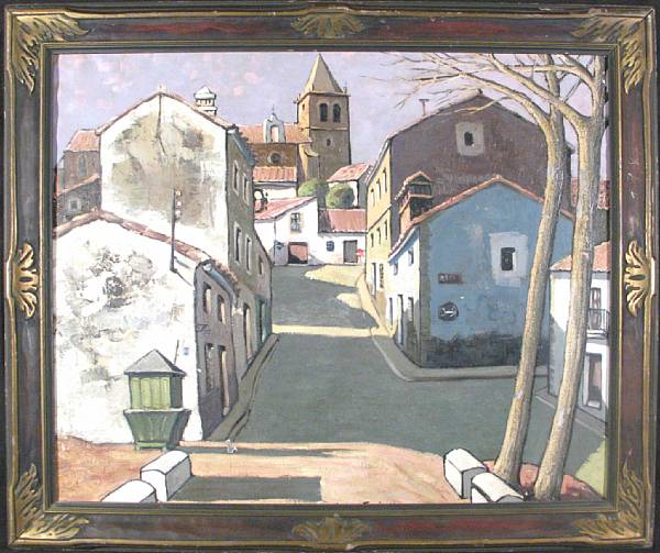 Appraisal: Matinez Terr n th century Townscape signed and dated on