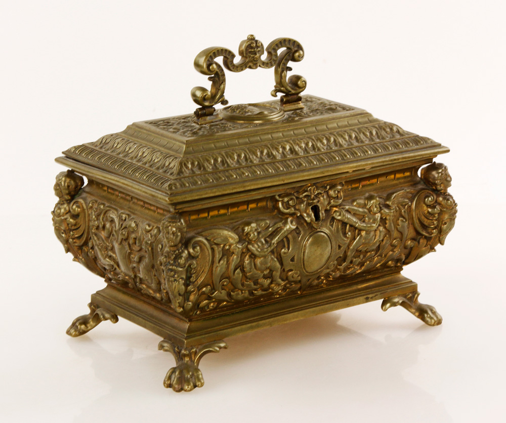 Appraisal: - th C Continental Brass Box th century Continental box