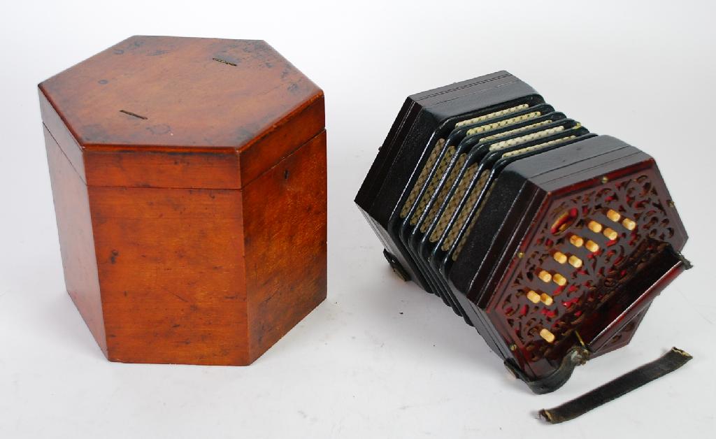 Appraisal: LACHENAL CO LONDON PATENT CONCERTINA with paper makers label and