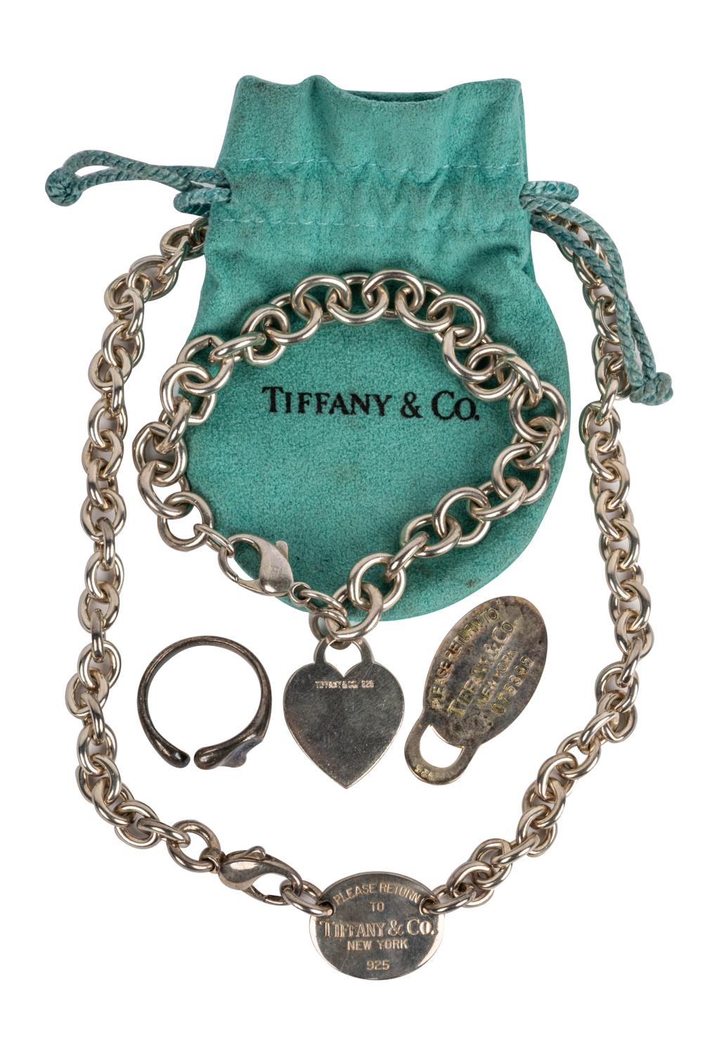 Appraisal: LOT OF TIFFANY CO STERLING JEWELRYcomprising one necklace with plaque