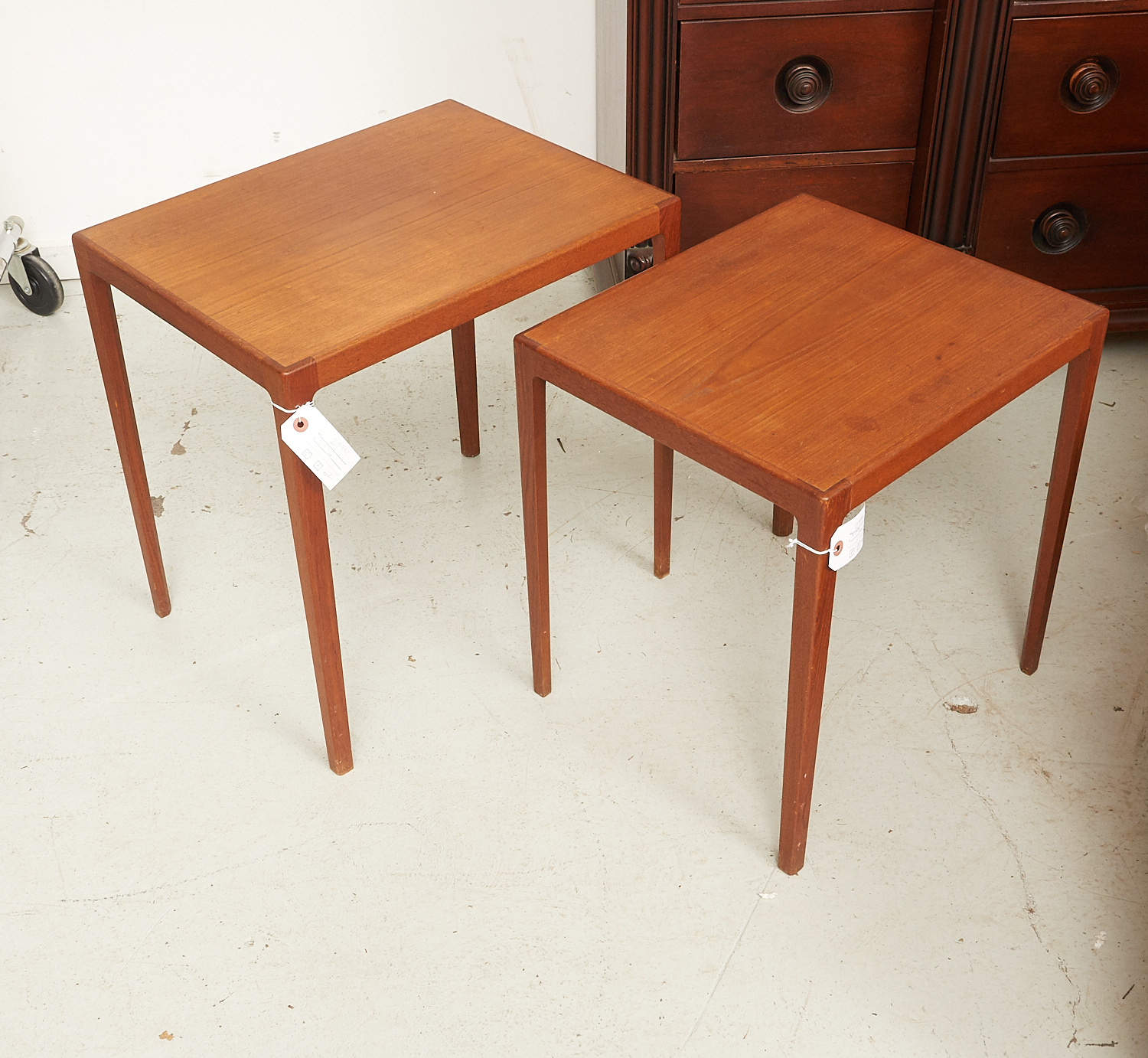 Appraisal: LUDVIG PONTOPPIDAN DANISH TEAK NESTING TABLES th c Copenhagen one