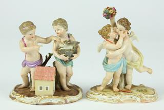 Appraisal: lot of Meissen porcelain group lot of Meissen porcelain group