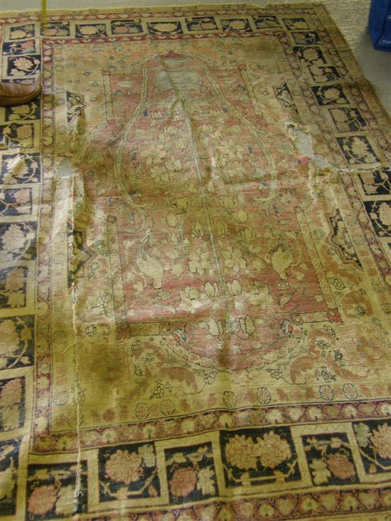 Appraisal: Persian red ground rug x A French yellow ground rug