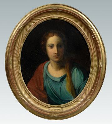 Appraisal: Portrait after Raphael Madonna unsigned European th century oval x