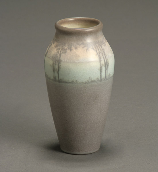 Appraisal: Rookwood Scenic Vellum Vase Decorated by Sally E Coyne Dated