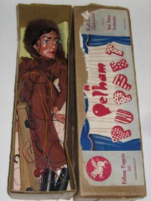 Appraisal: A Pelham Disney puppet Davy Crockett in buff box with