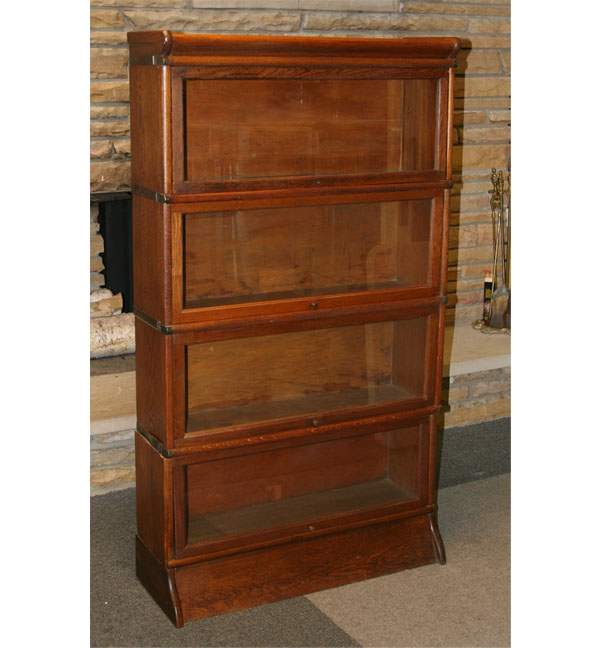 Appraisal: Globe-Wernicke oak barrister bookcase four stack with cap and base