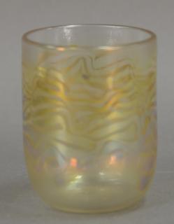 Appraisal: Set of eight art glass feather iridescent glasses a couple